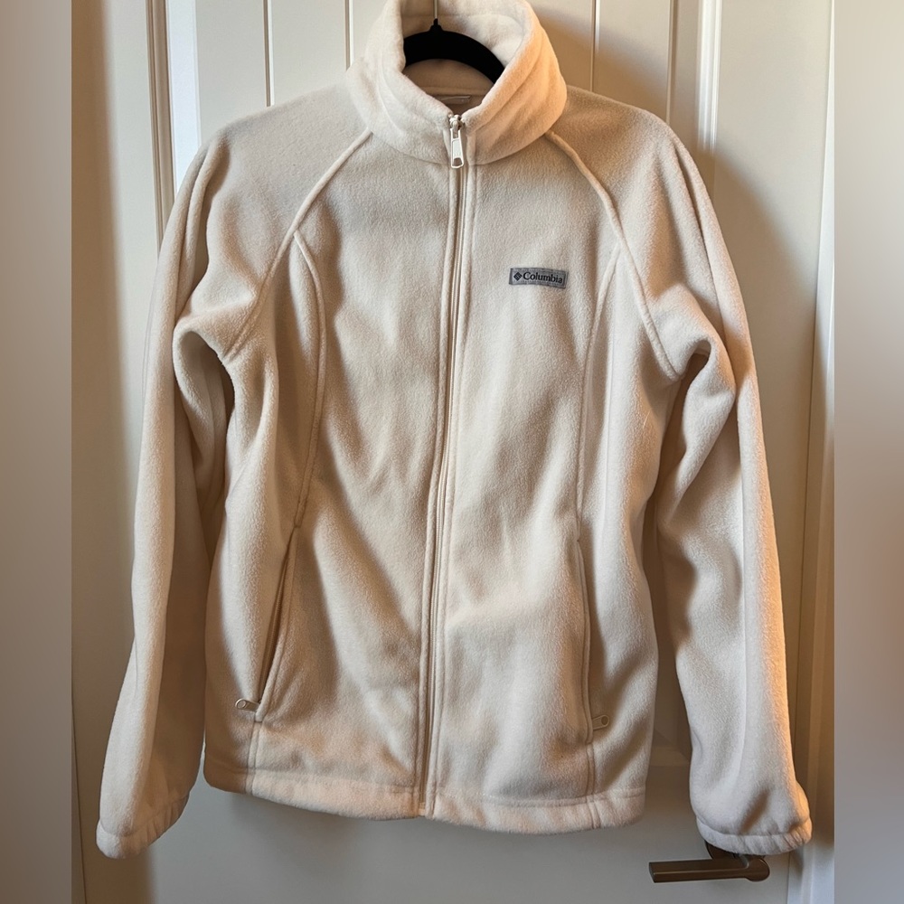 Columbia cream fleece jacket size L